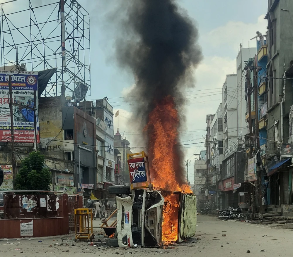 Protest at Chhapra, saran