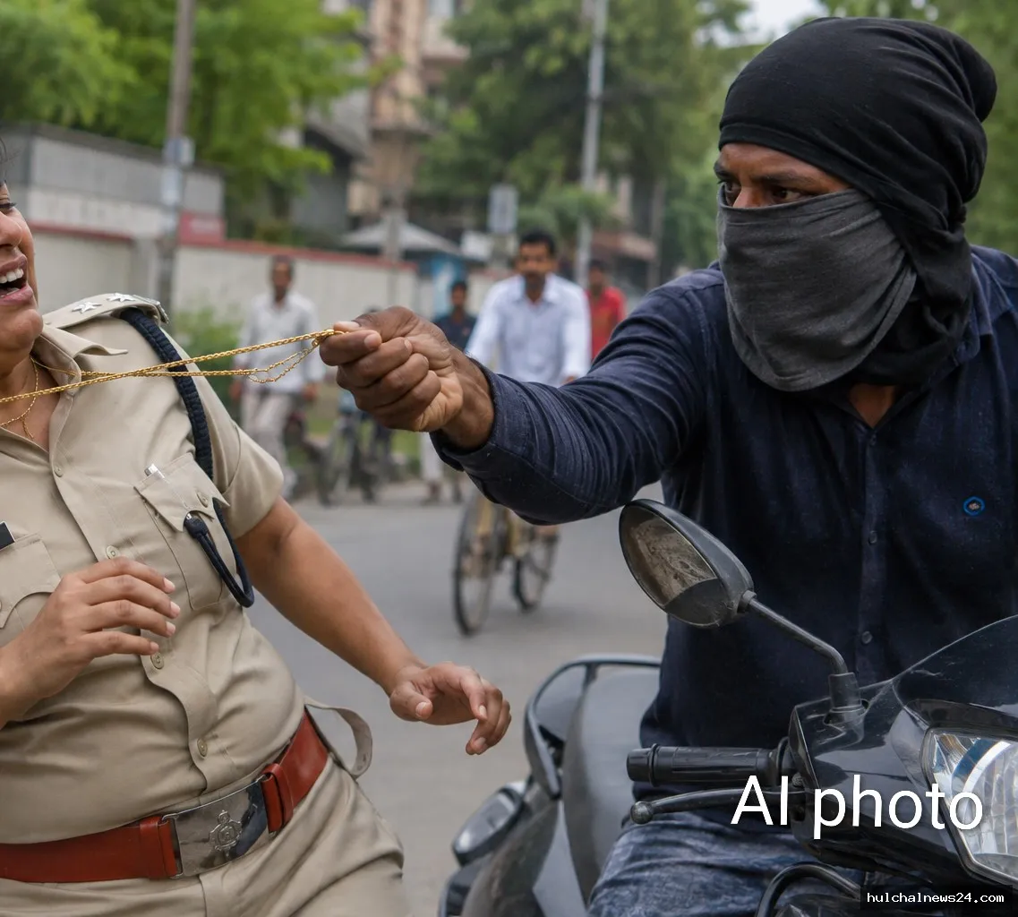 महिला कांस्टेबल से पिस्टल के बल पर लूट ; हवाई फायरिंग कर अपराधी फरार