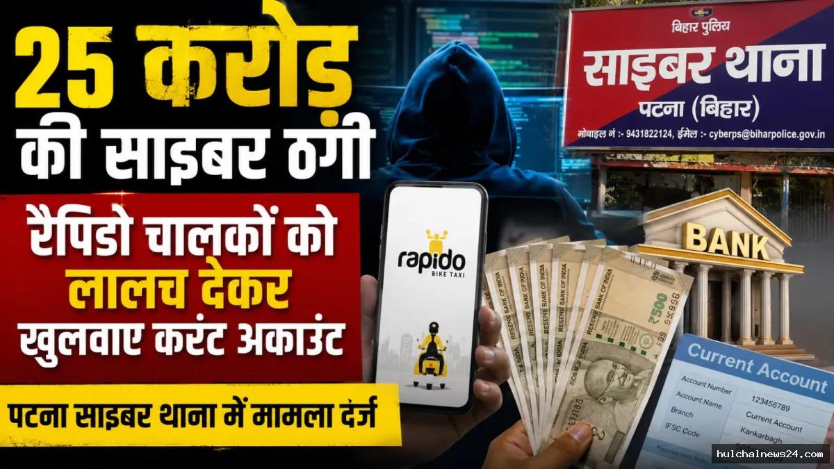 रैपिडो चालकों को लालच देकर खुलवाए करंट अकाउंट फिर कर ली 25 करोड़ की साइबर ठगी