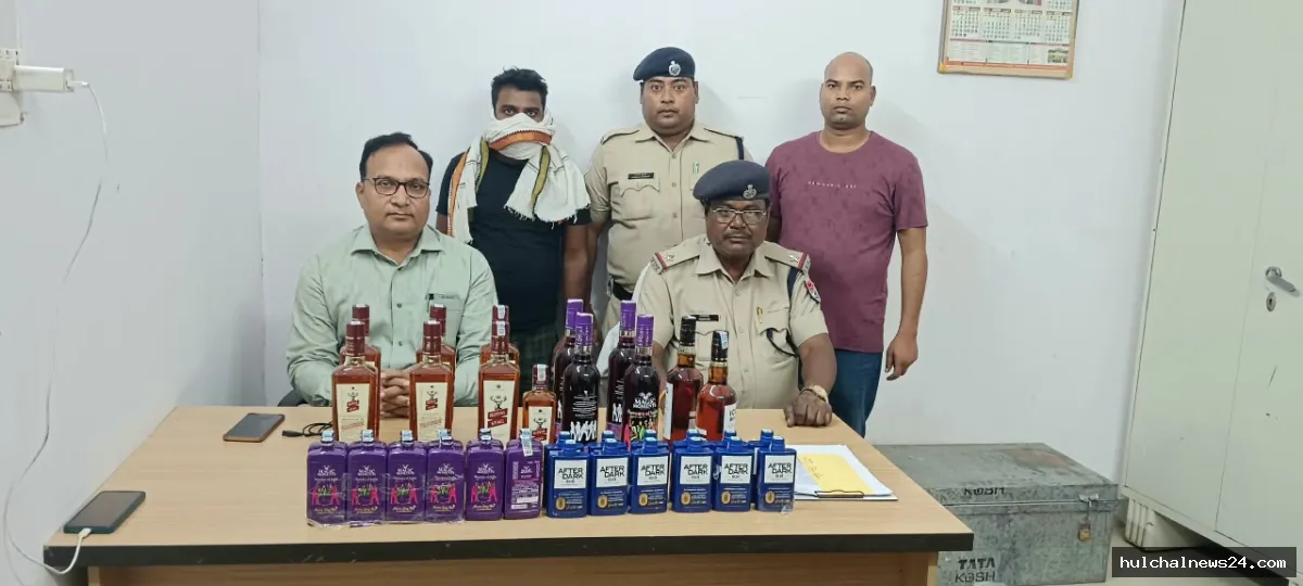जंक्शन पर 14 लीटर अंग्रेजी शराब के साथ तस्कर गिरफ्तार