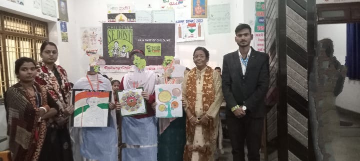 रेलवे चाईल्ड हेल्प लाइन ने दोस्ती सप्ताह के तहत बालिका गृह में पेंटिंग प्रतियोगिता का किया आयोजन