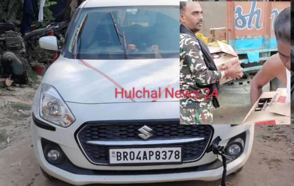 एक ट्रक पर ले जा रहे 56 पेटी अंग्रेजी शराब को पुलिस ने किया जब्त