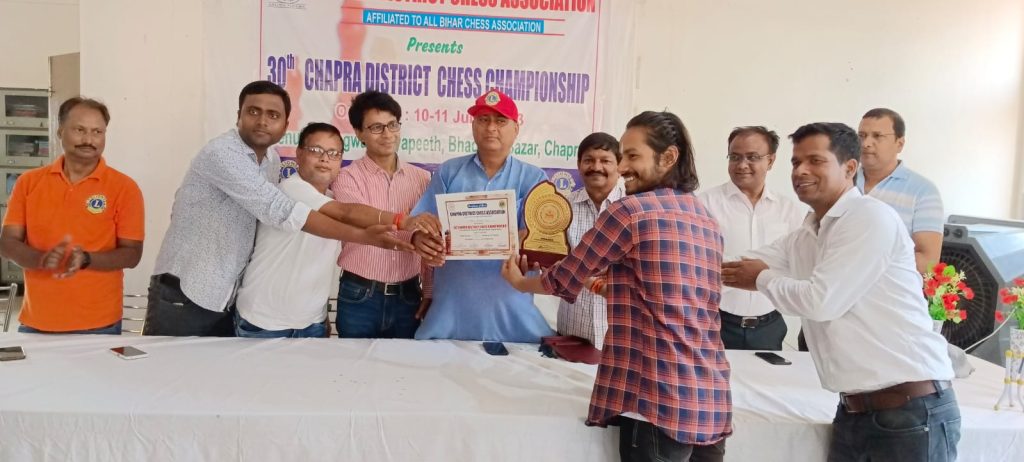 30वीं छपरा जिला शतरंज प्रतियोगिता के खिताब पर मोहित ने जमाया कब्जा