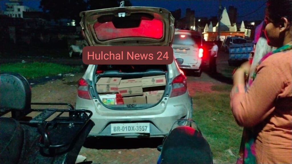 लक्जरी कार से 25 कार्टन विदेशी शराब के साथ पटना के दो त’स्कर गि’रफ्तार
