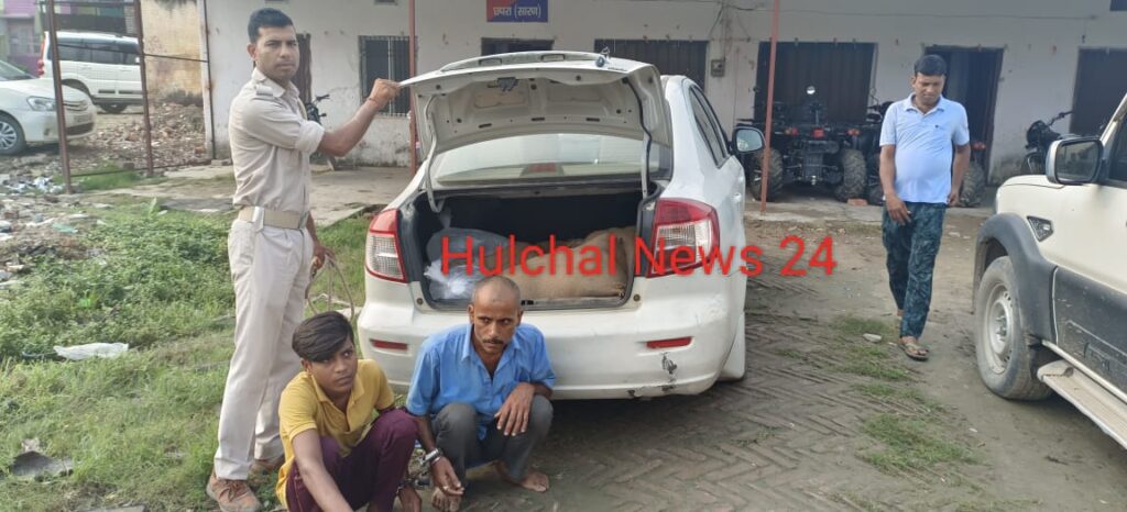 लग्जरी कार से चुलाई श’राब की होने वाली थी डिलीवरी ; मौके पर पहुंची पुलिस ने दो कारोबारी को किया गि,’रफ्तार