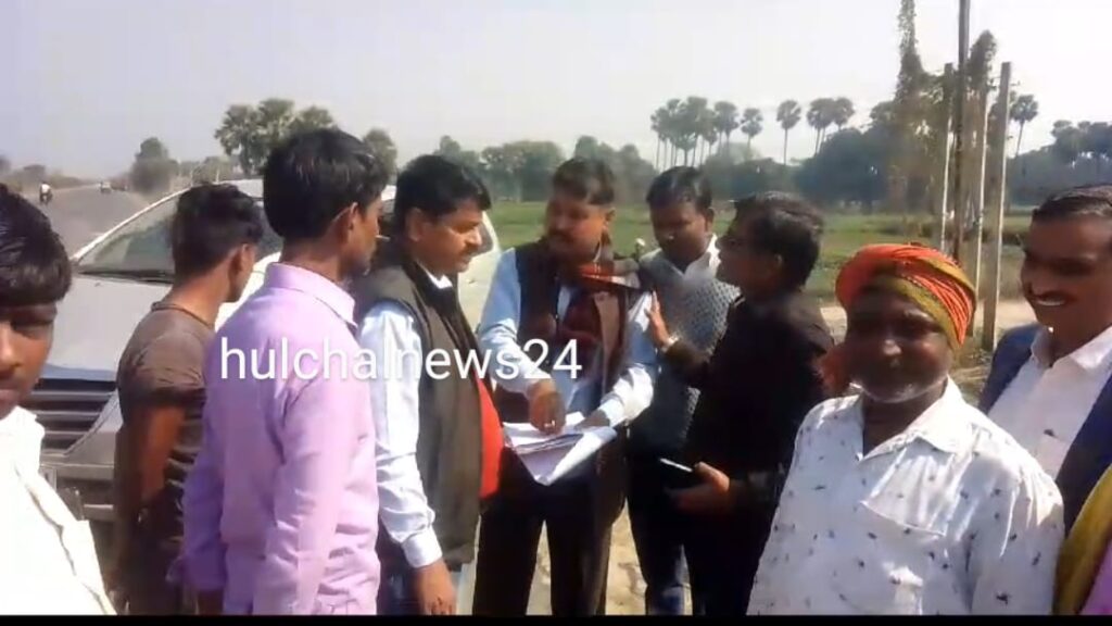 सिक्स लेन पुल निर्माण शुरु होने के पहले ही गहराया संकट ; भू-स्वामियों के आक्रोश को देख भागे एनएच के अधिकारी