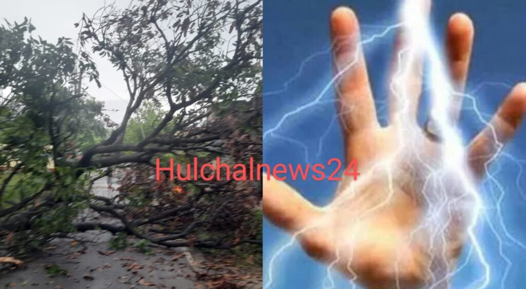 तेज आंधी पानी के दौरान आकाशीय बिजली गिरने व पेड़ उखड़ने से महिला समेत तीन व्यक्ति की मौत