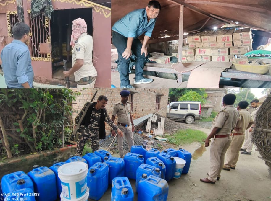 सारण में नाव से 53 कार्टन तो झोपड़ी से 850 लीटर स्प्रिट बरामद