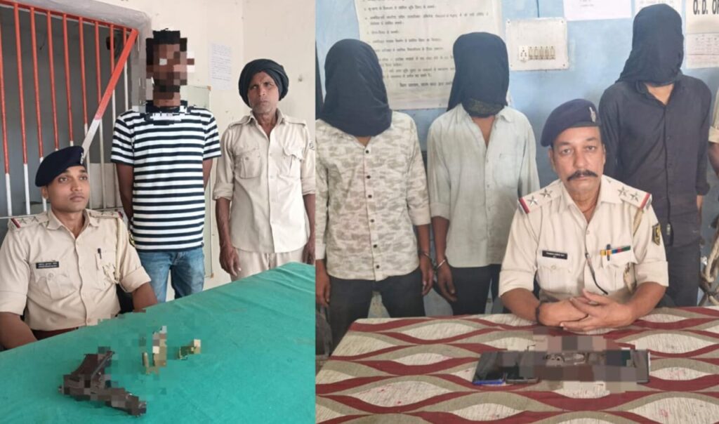 लूट की योजना बना रहे तीन अपराधियों को पुलिस ने सिक्सर के साथ किया गिरफ्तार ; शहर में पिस्टल के साथ एक अभियुक्त गिरफ्तार
