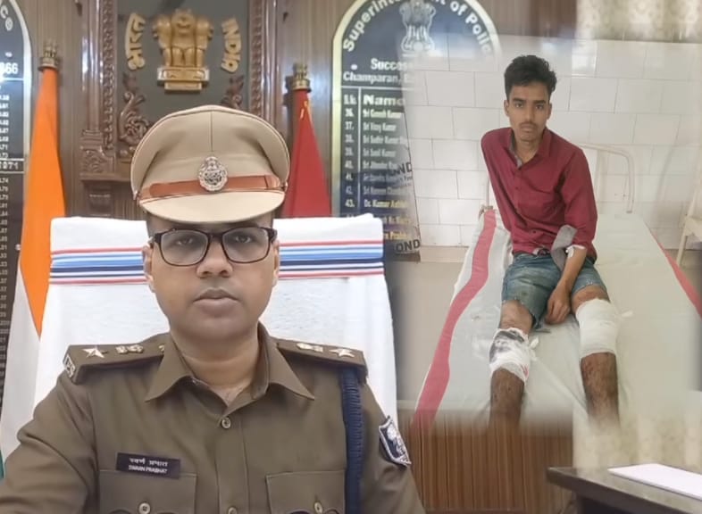 पुलिस और अपराधियों के मुठभेड़ में कुख्यात के पैर में गोली मारकर पुलिस ने पकड़ा