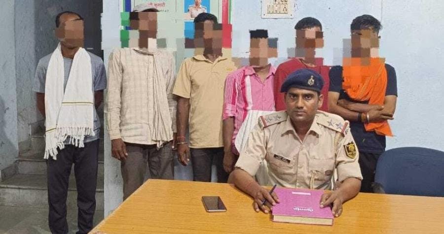 पुलिस पर हमला मामले में छह आरोपितों को गिरफ्तार कर भेजा गया जेल