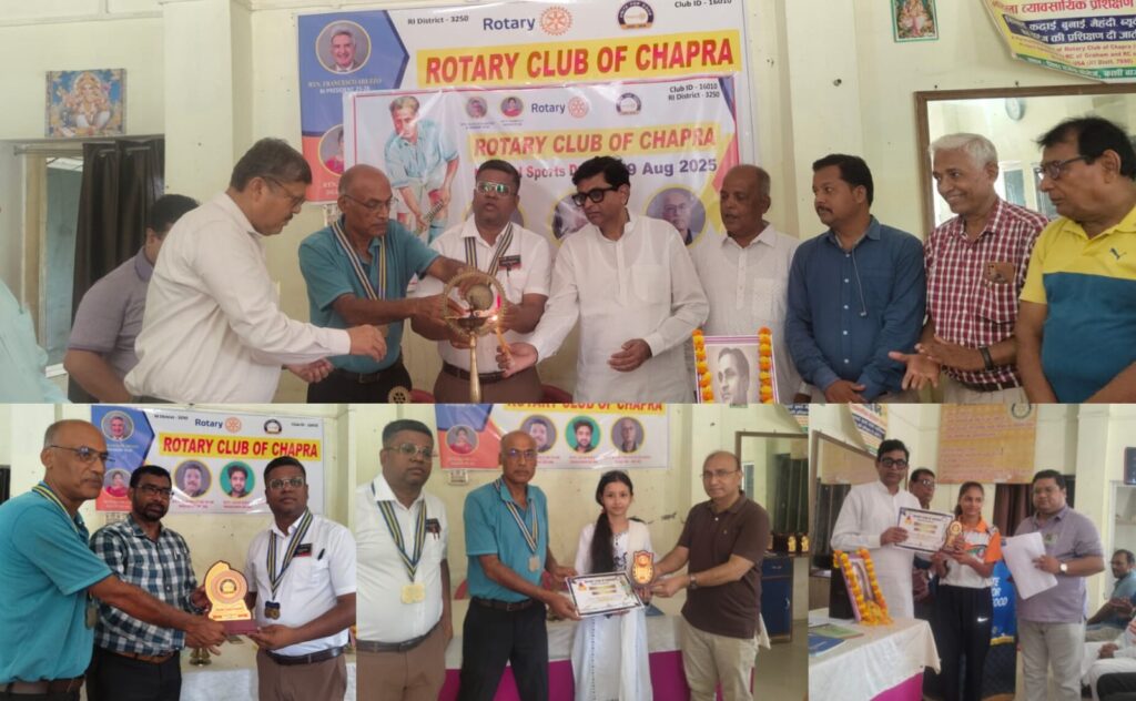 राष्ट्रीय खेल दिवस पर हॉकी के जादूगर मेजर ध्यानचंद को भारत रत्न देने की उठी मांग ; रोटरी क्लब ने राज्य और राष्ट्रीय स्तर के 40 मेडेलिस्ट खिलाड़ियों को किया सम्मानित