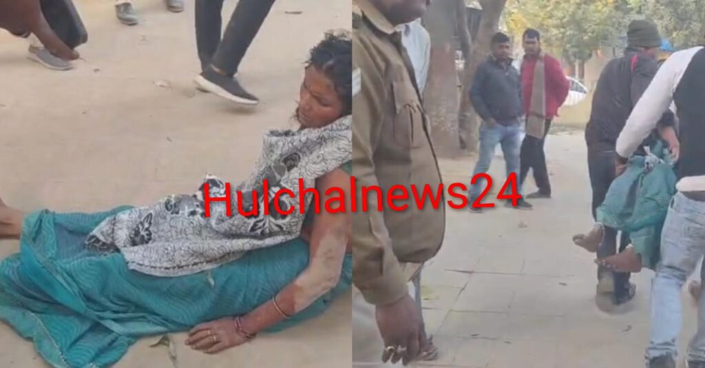 कोर्ट परिसर में चाक-चौबंद व्यवस्था के बीच महिला की जमकर पिटाई ; हुई बेहोश तो कोर्ट से भाग गए बदमाश, बाद में पहुंची पुलिस