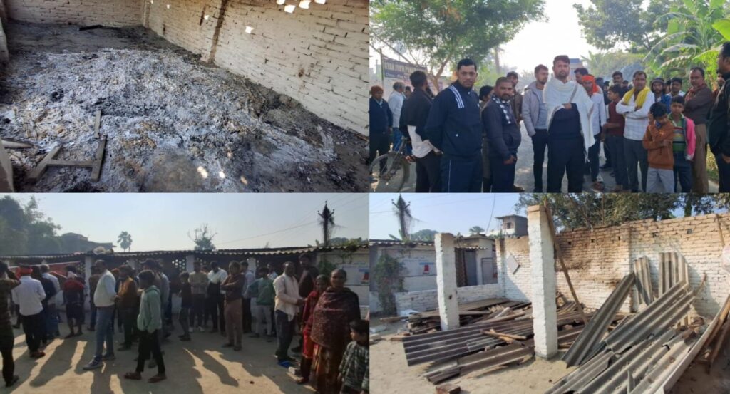 असामाजिक तत्वों का तांडव ; उपद्रवियों ने निजी विद्यालय में लगाई आग ; निदेशक ने बंधक बनाकर जलाने का लगाया आरोप