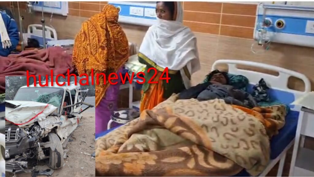 टायर फटने से अनियंत्रित स्कार्पियो ने सड़क किनारे खड़ी गाड़ी में मारी टक्कर दो लोगों की मौत, सात गंभीर
