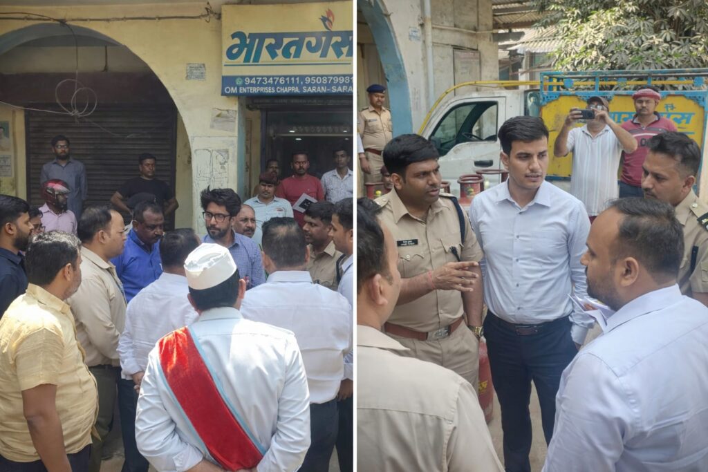 गैस वितरण व्यवस्था को पारदर्शी बनाने को ले डीएम, डीडीसी व एसएसपी ने ओम एंटरप्राइजेज भारत गैस एजेंसी का निरीक्षण कर वितरक को दिया निर्देश