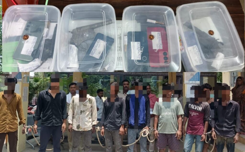 नौ अपराधियों को पुलिस ने हथियार व कारतूस के साथ किया गिरफ्तार